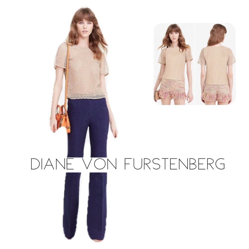 Diane Von Furstenberg Brylee Gold Boxy Top DVF